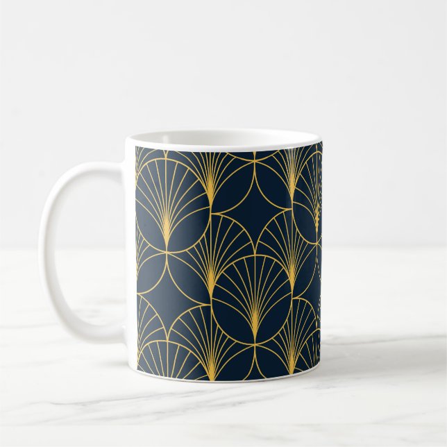 Taza De Café Elegancia Art Deco: Motivos de fans (Izquierda)