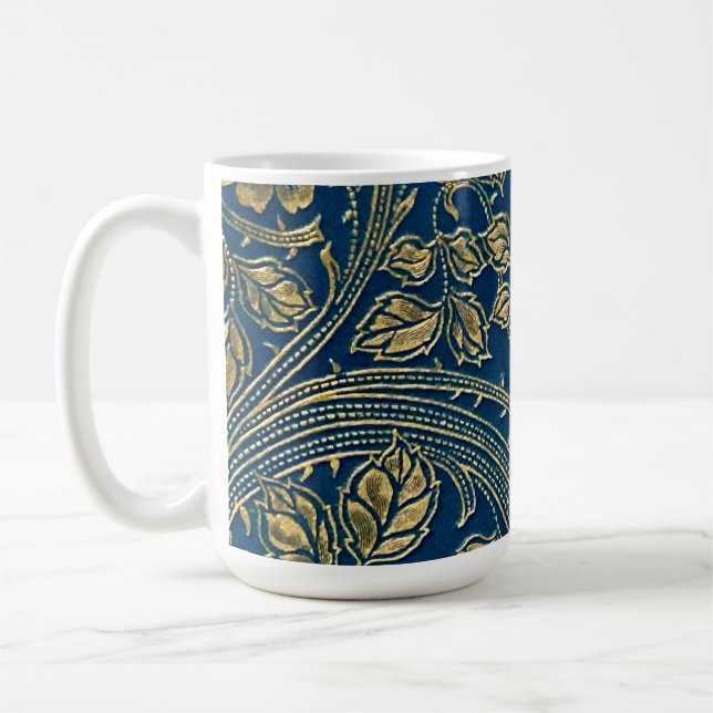 Taza De Café Elegancia Azul Dorada (Izquierda)