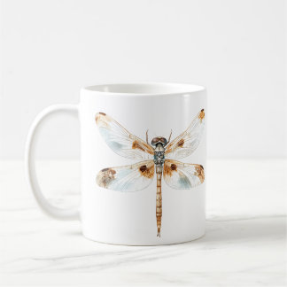 Taza De Café Elegancia de libélula beige naturaleza minimalista