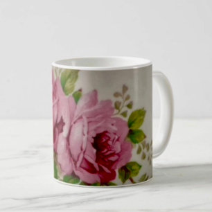 Taza De Café Elegancia de Rosa de col de época