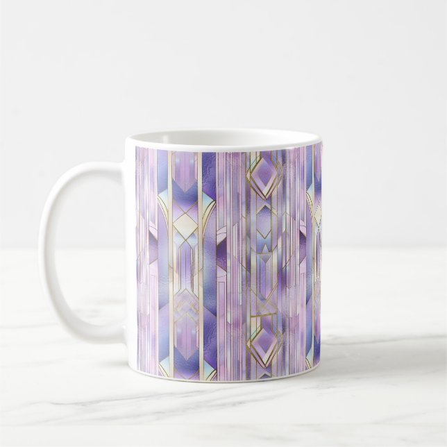Taza De Café Elegancia de vidrio manchado de Lilac (Izquierda)
