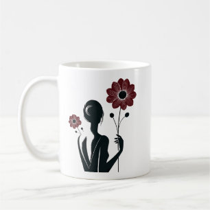 Taza De Café Elegancia etérea - Mujer y flores