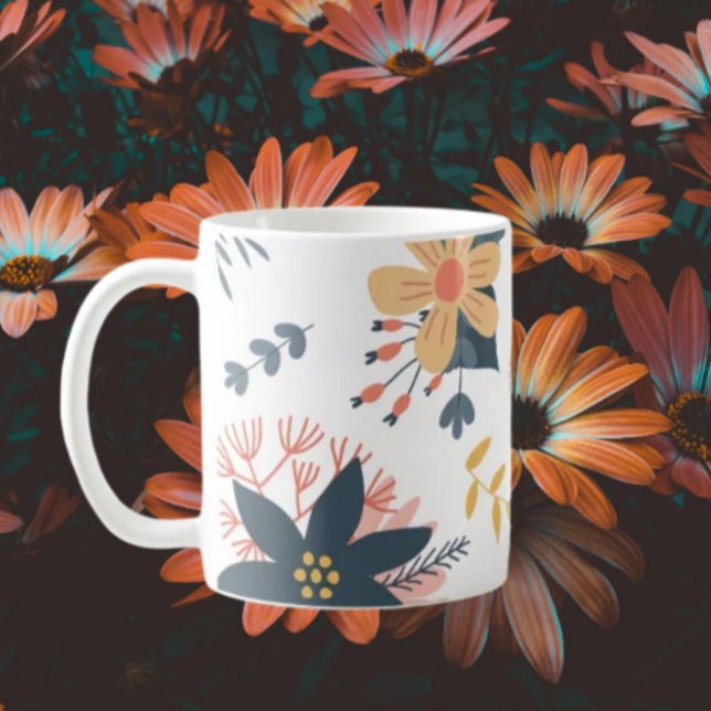 Taza De Café Elegancia Floral (Subido por el creador)