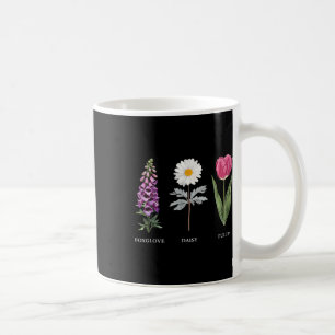 Taza De Café Elegancia floral Foxglove Daisy Tulip Design