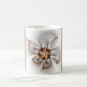 Taza De Café Elegancia floral modernidad Resumen arte fractal