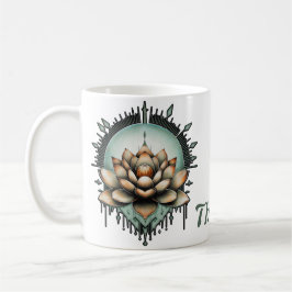 Taza De Café Elegancia meditativa. Flor de loto exquisita