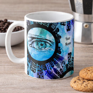 Taza De Café Elegancia mística en estilo urbano contemporáneo