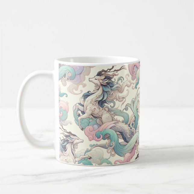 Taza De Café Elegancia mística: los susurros del Pastel Kirin (Izquierda)