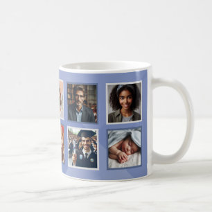Taza De Café Elegancia personalizada Diez fotos Collage Gris az