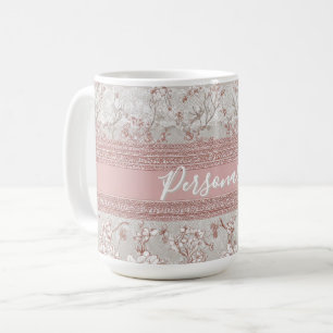 Taza De Café Elegancia Shabby Chic Rosa Encaje Vintage Personal