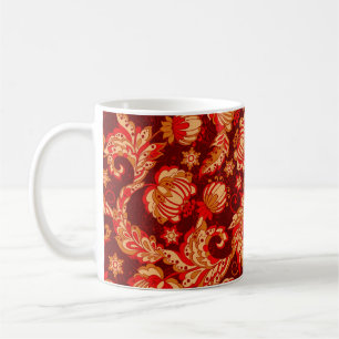 Taza De Café elegancia sin fisuras con flores étnicas, vin