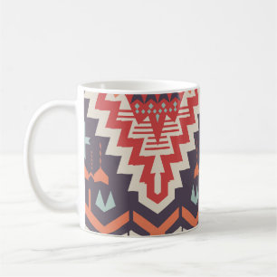 Taza De Café Elegancia tribal: impresión étnica geométrica