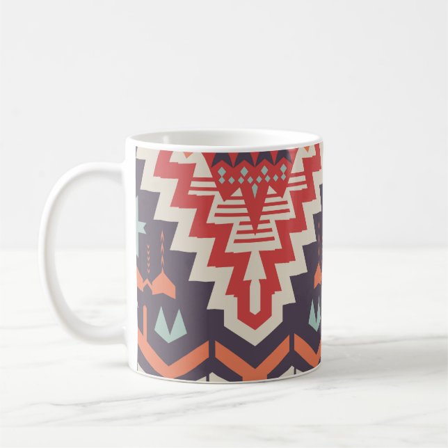 Taza De Café Elegancia tribal: impresión étnica geométrica (Izquierda)