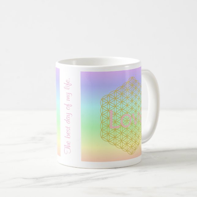 Taza De Café elegant and modern flower of life love (Anverso derecho)