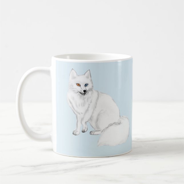 Taza De Café Elegant Arctic Fox with Snowflake Design Mug (Izquierda)