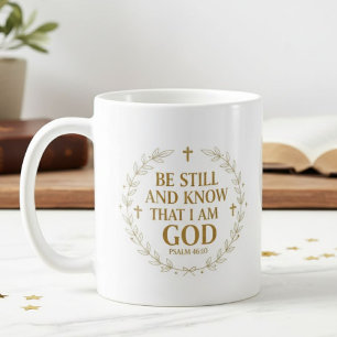Taza De Café Elegant Bible Verse Gold Wreath Christian Quote
