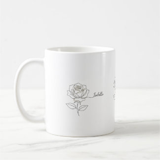Taza De Café Elegant Birth Flower Coffee Mug - Personalized Nam