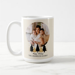 Taza De Café Elegant Black & Gold Christmas Tree