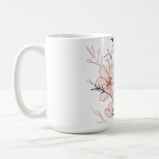 Taza De Café Elegant Blooming Flower Illustration