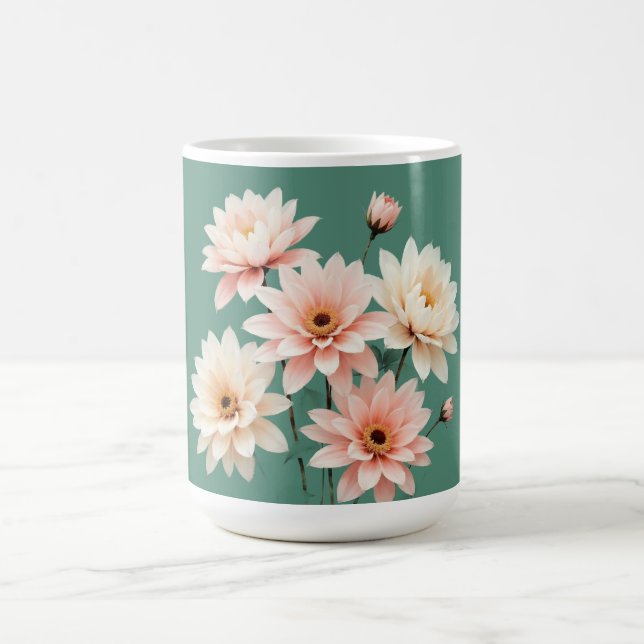 Taza De Café Elegant Blush Chrysanthemum Art (Centro)