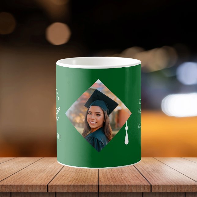 Taza De Café Elegant Cap Topper Custom Graduate Photo Keepsake (☕ Celebrate your graduation in style with this Elegant Custom Photo Mug & the Whole Collection 🎓 !)