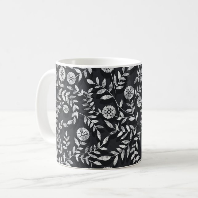 Taza De Café Elegant Chalkboard Floral Pattern (Anverso izquierdo)
