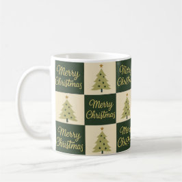 Taza De Café Elegant Christmas Gold & Green Design