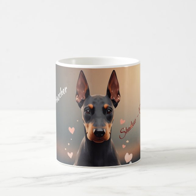 Taza De Café Elegant Doberman Pinscher Silhouette Mug – Persona (Centro)