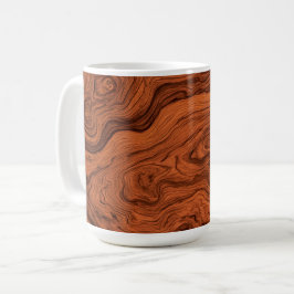 Taza De Café Elegant Faux Walnut