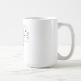 Taza De Café Elegant Female Line Art Portrait – Minimalist Face