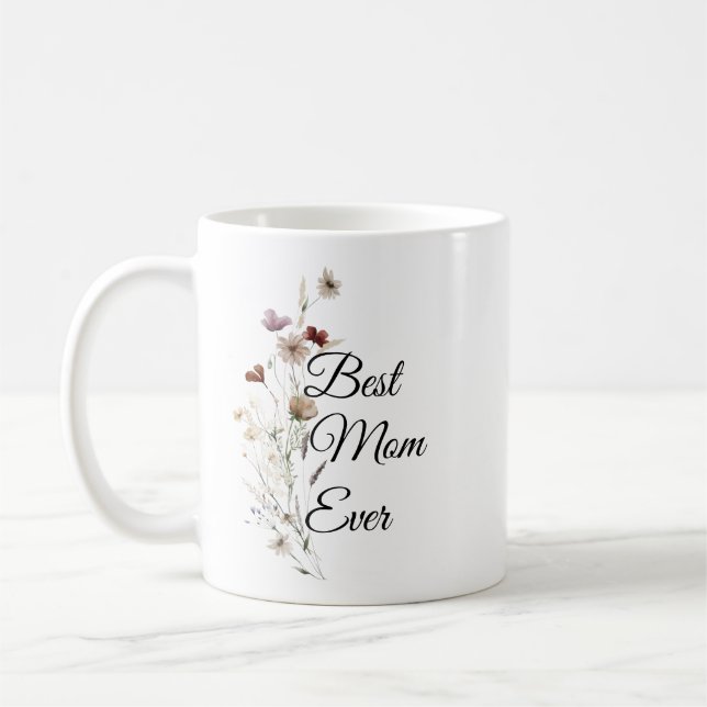 Taza De Café Elegant Floral Gift for Mother (Izquierda)