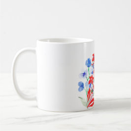 Taza De Café Elegant Flower and Leaves Artwork | Minimal