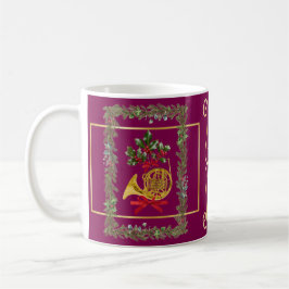 Taza De Café Elegant French Horn Christmas Purple