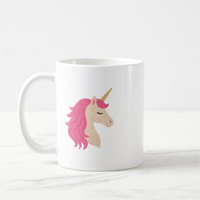 Taza De Café Elegant Glitter Unicorn with Sparkle Style (Izquierda)