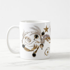 Taza De Café Elegant Golden Feather Swirl Coffee Art Classic