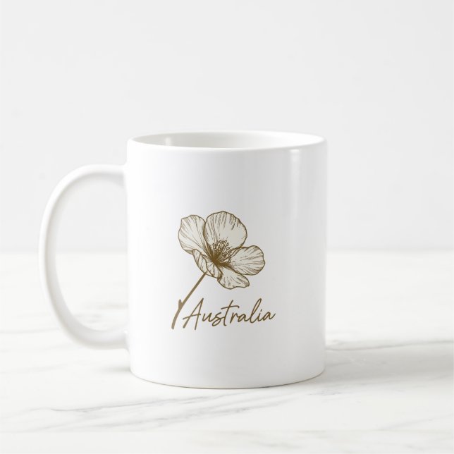 Taza De Café Elegant Golden Wattle Floral Australia Day 2026 (Izquierda)
