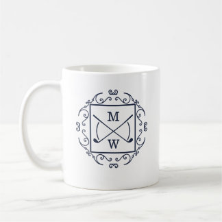 Taza De Café Elegant Golf Clubs Monogram