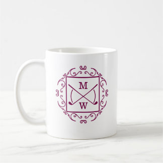 Taza De Café Elegant Golf Clubs Monogram