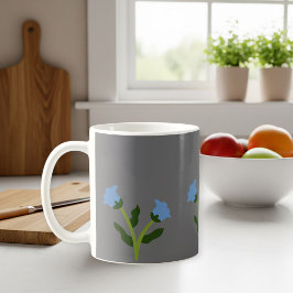 Taza De Café Elegant Grey Mug with Floral Design