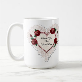Taza De Café Elegant Heart Card With Red Roses