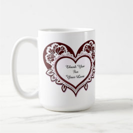 Taza De Café Elegant Heart Card With Red Roses