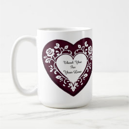 Taza De Café Elegant Heart Card With Red Roses