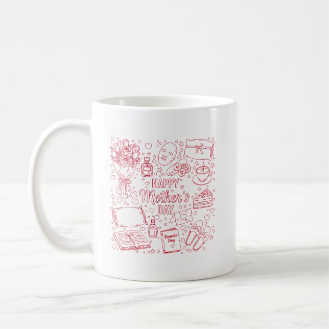 Taza De Café Elegant Mother’s Day Artwork (Izquierda)
