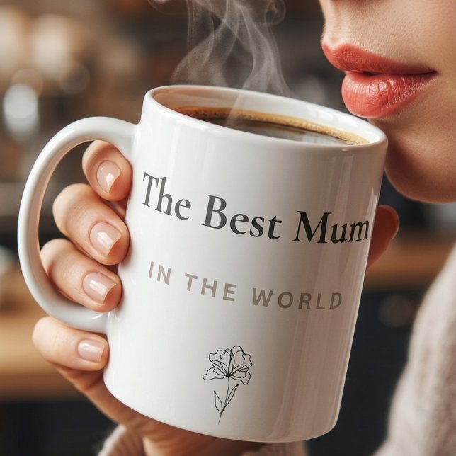 Taza De Café Elegant Mother's Day Mug | Minimal Floral Mug (Subido por el creador)