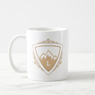 Taza De Café Elegant Mountain Crest Monogram