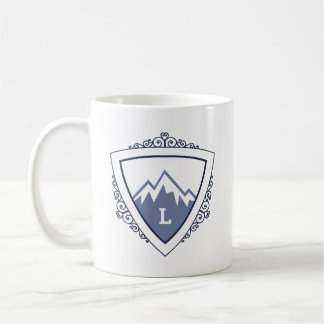 Taza De Café Elegant Mountain Crest Monogram