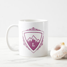 Taza De Café Elegant Mountain Crest Monogram