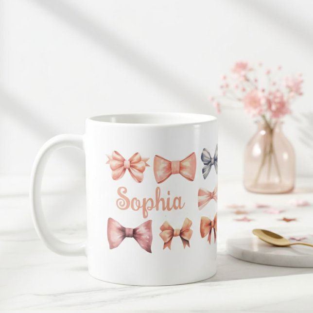 Taza De Café Elegant Mug with Romantic Bows - Personalized Gift (Subido por el creador)