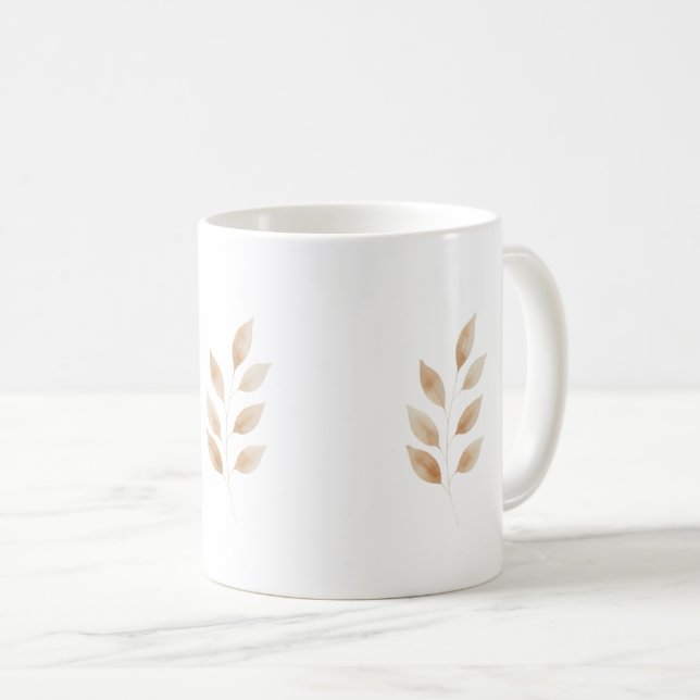 Taza De Café Elegant Nature-Inspired Coffee Cup in Neutral  (Anverso derecho)