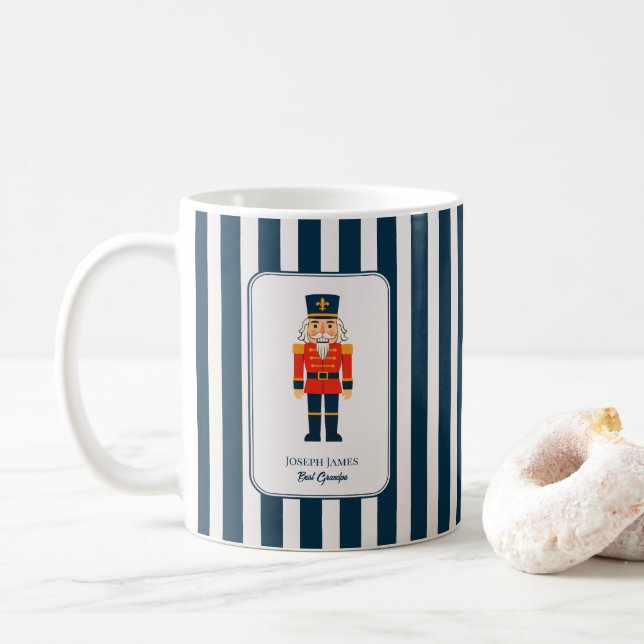 Taza De Café Elegant Nutcracker on The Blue Stripes (Con donut)